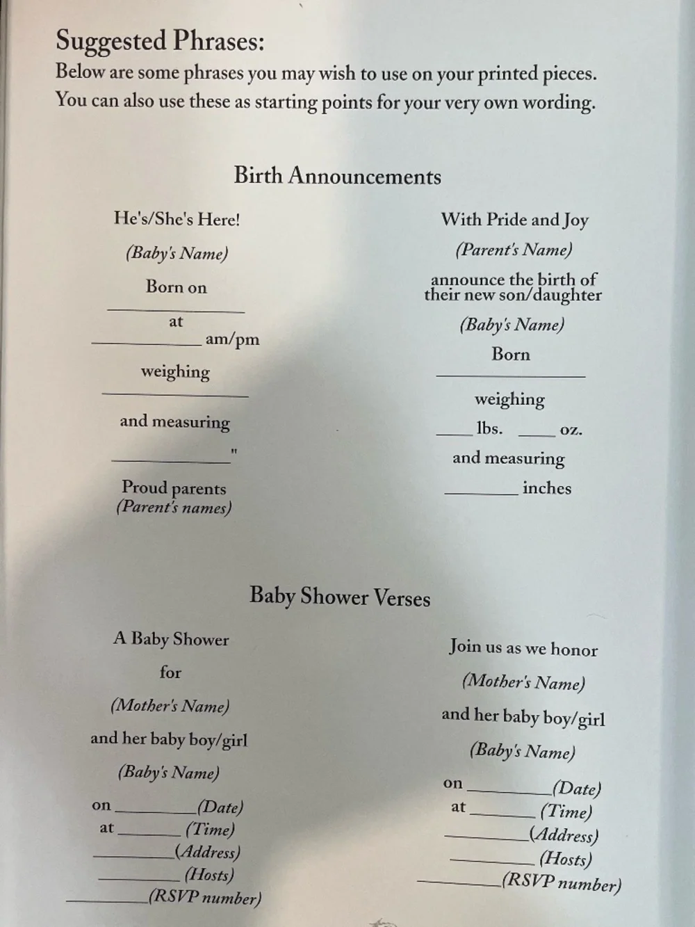 Set of 13 Printable Baby Invitations/Announcements